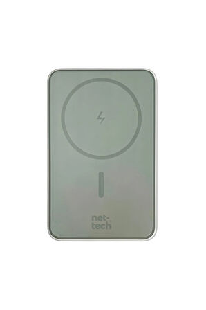 beyaz renk 10000 MAh PD 15W Hızlı Sarj Magsafe Powerbank (Oto Şarj Kesme+Lityum-Lion Pil+2 Çıkışlı)