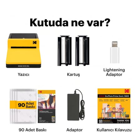 Kodak Dock ERA 10x15 Fotoğraf Yazıcısı + 90'lı Baskı Seti