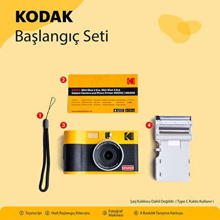 Kodak Mini Shot 2 Era - Sarı Filmli Fotoğraf Makinesi