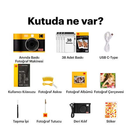 Kodak Mini Shot 2 ERA Sarı 2.1X3.4 + 30 Yaprak + Aksesuar Kiti
