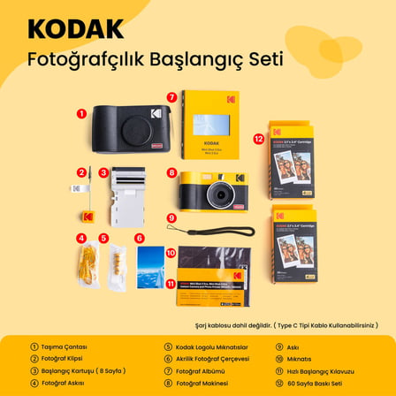 Kodak Mini Shot 2 ERA Sarı 2.1X3.4 + 60 Yaprak + Aksesuar Kiti