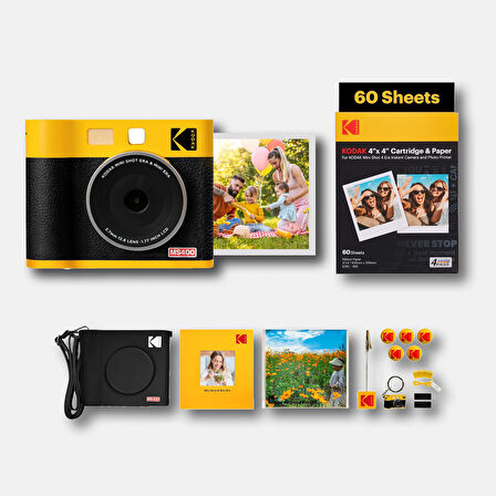 Kodak Mini Shot 4 ERA Sarı 4X4 + 60 Yaprak + Aksesuar Kiti