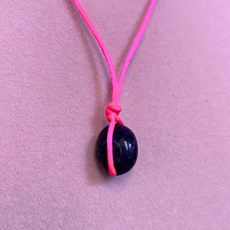 Uretti - Tuğba 6667 El Yapımı Doğal Taş Ametist Kolye - 33 cm