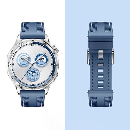 Gpack Huawei Watch GT 5 46mm Kordon Silikon Klasik Metal Tokalı Kayış KRD128