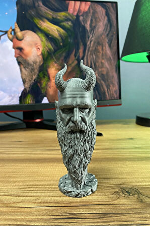 God Of War Mimir Büst Figür 15 cm - Efsanevi Tasarım