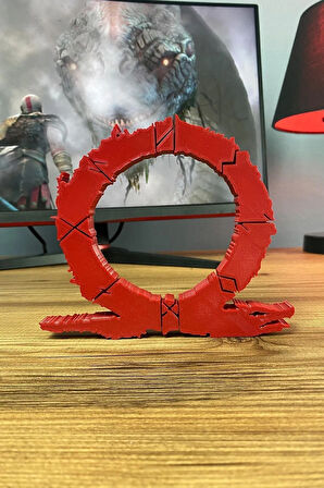 God Of War Omega Kırmızı Logo Figür - Masaüstü Aksesuar