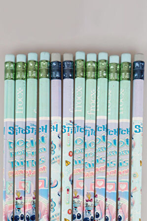 DEKOMUS İLE LİSANSLI STITCH 12 ADET SİLGİLİ KURŞUN KALEM