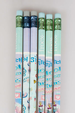 DEKOMUS İLE LİSANSLI STITCH 6 ADET SİLGİLİ KURŞUN KALEM