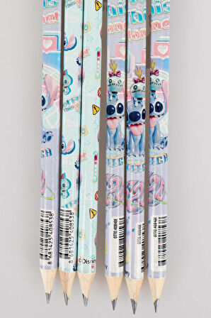 DEKOMUS İLE LİSANSLI STITCH 6 ADET SİLGİLİ KURŞUN KALEM