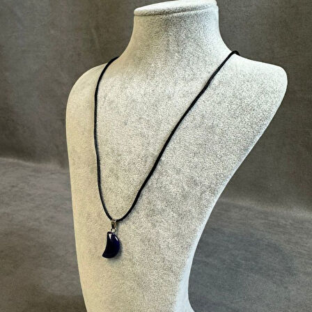 Uretti - Tuğba 6667 3056 El Yapımı Akik Doğal Taş Ay Model Kolye