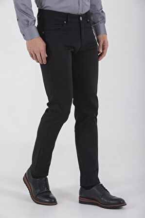 Slim Fit Düz Düşük Bel Kanvas Pantolon