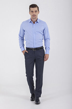 Slim Fit Desenli 100% Pamuk Uzun Kol Manşetli Gömlek