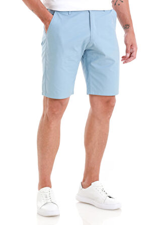 Mavi Slim Fit Düz Yandan Cepli Basic Şort | 42