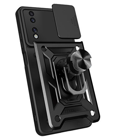 Gpack Honor 70 Kılıf Pars Sürgülü Vega Yüzüklü Sert Silikon