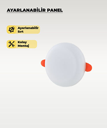 9W Sıva Altı Ayarlanabilir Led Panel Armatür Beyaz Işık - 2 Adet