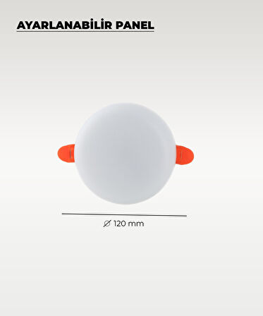 9W Sıva Altı Ayarlanabilir Led Panel Armatür Beyaz Işık - 2 Adet