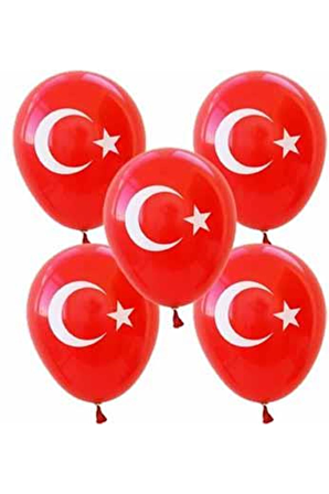 LATEKS BALON AY YILDIZ KIRMIZI 100'LÜ