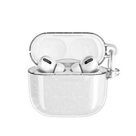 Gpack Apple Airpods 4 Uyumlu Kılıf Parlayan Simli Transparan Airbag 32