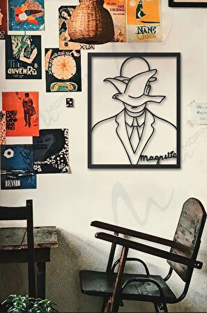 Rene Magritte Metal Duvar Tablosu - Siyah