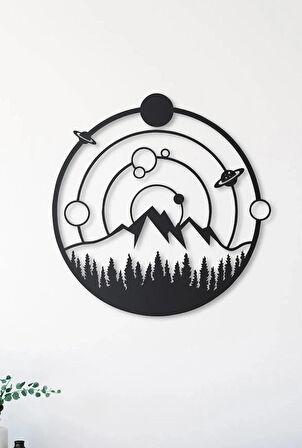 Sasu Space And Nature Metal Duvar Tablosu - Siyah
