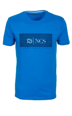 Erkek Tişört Bisiklet Yaka Sax %100 Pamuk Slim Fit Baskılı T-shirt NCS JEANS 1925