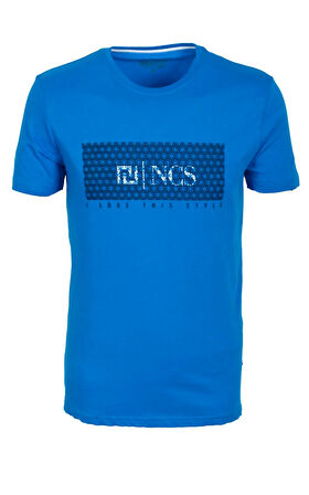 Erkek Tişört Bisiklet Yaka Sax %100 Pamuk Slim Fit Baskılı T-shirt NCS JEANS 1925