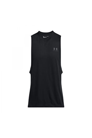 Under Armour 1329286 Ua Left Chest Cut Off Tank Siyah Erkek Atlet