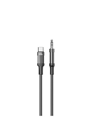 Type-C Aux Kablosu | iPhone 15, Samsung, Xiaomi Uyumlu | Araç Hoparlör Kulaklık Kablosu (Siyah) renk