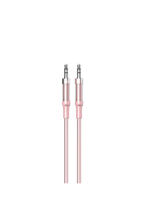 3.5mm-Aux To 3.5mm-Aux Kablo Dönüştürücü Pembe|Hoparlör,Kulaklık Araç Bağlantısı 1M AUX Ses Kablosu
