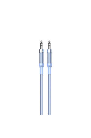 3.5mm-Aux To 3.5mm-Aux Kablo | iPhone 15, Android Telefonlar İçin | Araba AUX Kablosu 1 Metre (MAVİ)