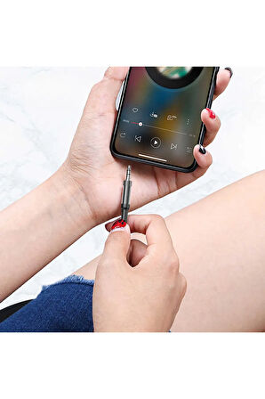 3.5mm-Aux To 3.5mm-Aux Kablo | iPhone 15, Android Telefonlar İçin | Araba AUX Kablosu 1 Metre (MAVİ)