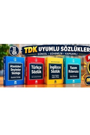 Ortaokullar İçin TDK Uyumlu Sözlük Seti (Türkçe Sözlük - İmla Kılavuzu - Atasözü ve Deyimler Sözlüğü - İngilizce Sözlük)
