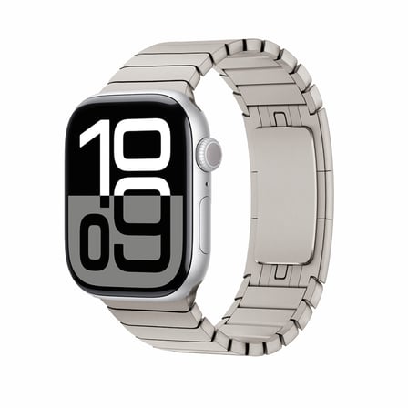 Gpack Apple Watch 7 41mm Kordon Yandan ÇıtÇıtlı Metal Parçalı Çizgi Dizayn KRD35
