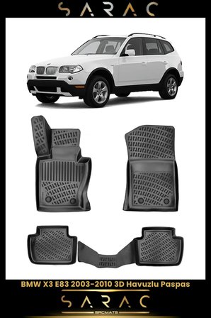 Bmw X3 E83 2005 Model Araca Özel 3d Havuzlu Paspas