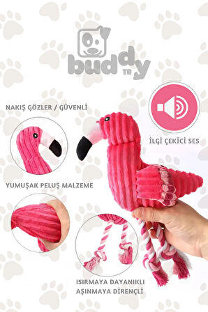 Pembe Peluş Flamingo Köpek Oyuncağı | Sevimli, Dayanıklı Ve Sesli Eğlence | Küçük Ve Orta Irklar