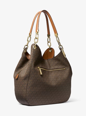 Michael Kors Kadın Marka Logo Baskılı Gold Aksesuar Detaylı Omuz Askılı Günlük Kullanıma Uygun Şık Görünüşlü Kahverengi Omuz Çantası 30T9G0LE3B 252