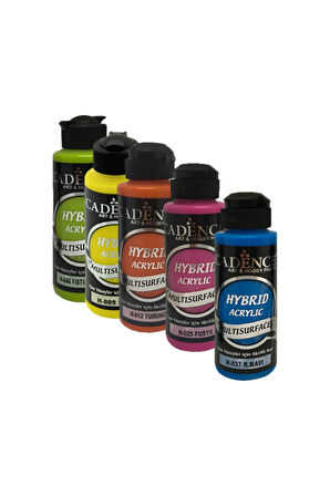 5'li Multisurfaces 120ml(Mavi,fusya,turuncu,sarı,fıstık Yeşili)