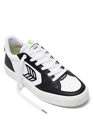 Cariuma 421401W74M -VALLELY Leather Accents Beyaz - Siyah Deri Erkek Lifestyle Ayakkabı