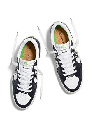 Cariuma 421401W74M -VALLELY Leather Accents Beyaz - Siyah Deri Erkek Lifestyle Ayakkabı