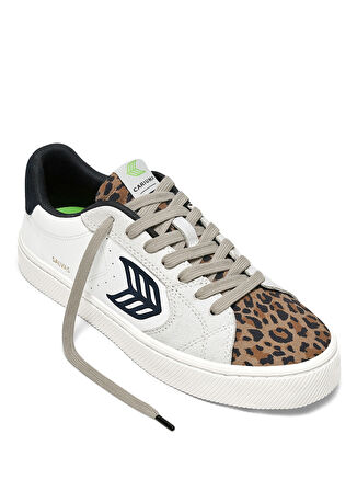 Beyaz - Çok Renkli Kadın Lifestyle Ayakkabı 411301W85W - SALVAS Leather Leopard