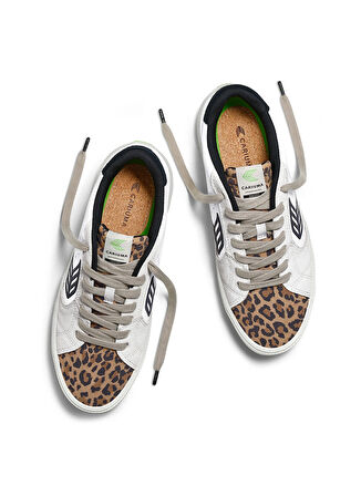 Beyaz - Çok Renkli Kadın Lifestyle Ayakkabı 411301W85W - SALVAS Leather Leopard