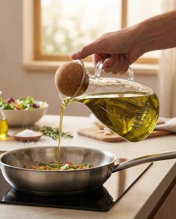 Good Morning Yazılı Mantar Kapaklı Cam Sürahi 1500ML – Şeffaf Kulplu Su ve İçecek Sürahisi | MT-010