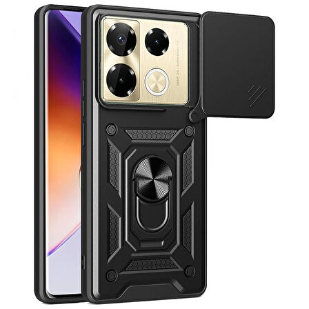 Gpack İnfinix Note 40 Pro Plus Kılıf Pars Sürgülü Vega Yüzüklü Sert Silikon