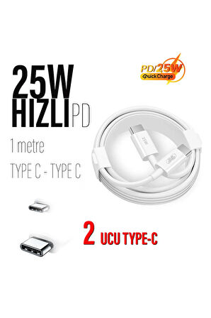 Samsung M22 Şarj Kablosu 25W Type C Hızlı Type C Kablo 1M