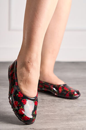 Günlük Kadın Babet Çiçekli Astar Kaymaz Taban Esnek Lastik Plaj Bahçe Tarla İş Deniz Çarık Ayakkabı 