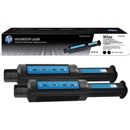 HP 103AD Black Siyah 2.500 Sayfa X 2 Çiftli Neverstop Toner W1103AD