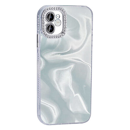 Gpack Apple iPhone 11 Kılıf Parlak Taş Detaylı Airbagli Esila Kapak