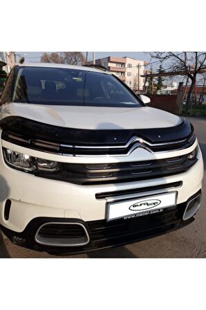 Citroen C5 Aircross Ön Kaput Koruma Rüzgarlığı 3mm Akrilik (abs) Parlak Siyah Deflektör 2017->