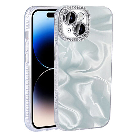Gpack Apple iPhone 15 Plus Kılıf Parlak Taş Detaylı Airbagli Esila Kapak