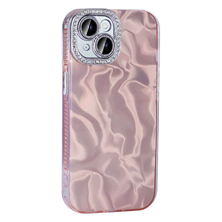 Gpack Apple iPhone 15 Plus Kılıf Parlak Taş Detaylı Airbagli Esila Kapak